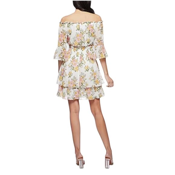 Premier Amour Off The Shoulder Floral Fit Flare Dress Size 12 NEw - Picture 11 of 11
